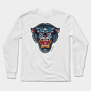 Traditional tattoo style Panther Long Sleeve T-Shirt